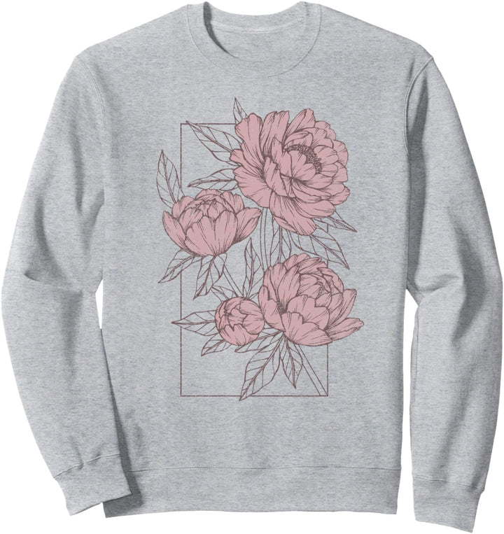 Flower Sketches Box Sweatshirt