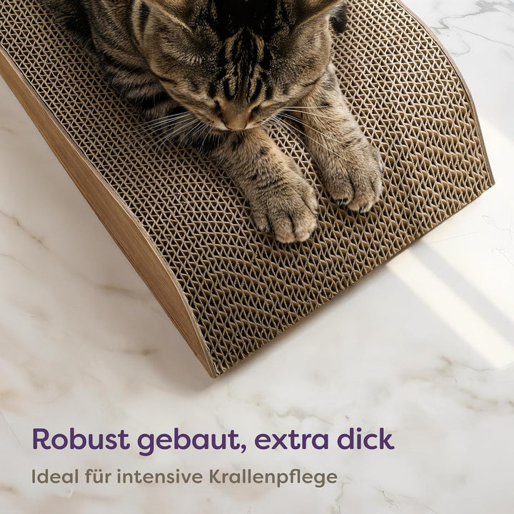 Kratzmöbel Kratzbrett Katze 3-teilig XXL 75cm – Besonders Kratzfeste Kratzpappe zur Krallenpflege –