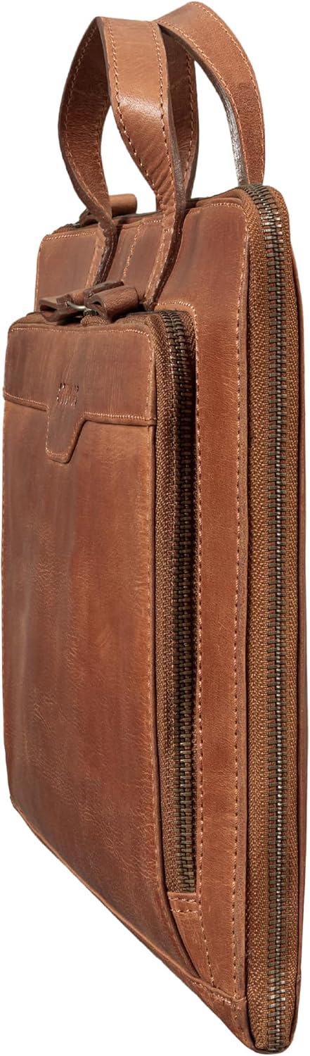 STILORD Silvano Echtleder Laptop Sleeve 13,3 Zoll Vintage Laptop Hülle Schmal Leder Reissverschluss