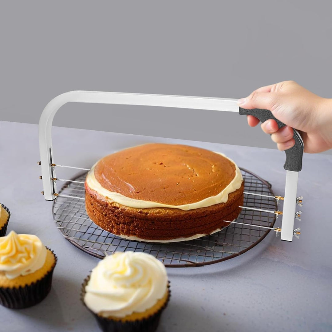 Tortenschneider 53cm tortenbodenschneider Edelstahl Kuchenausgleicher verstellbarer 3 Drähte Tortens