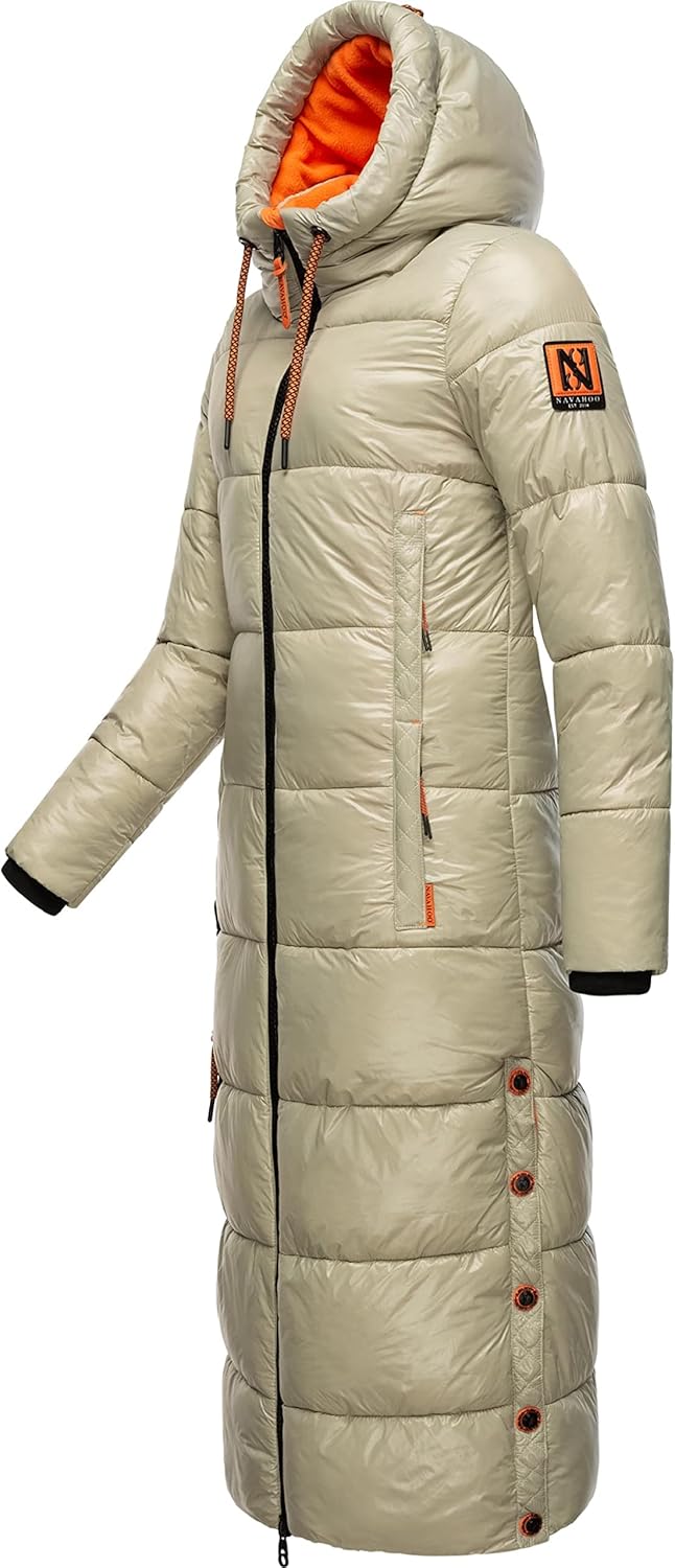 Navahoo Damen Warmer Winter Steppmantel mit Kapuze Schmuseengel XS-XXL S Pebble Grey, S Pebble Grey