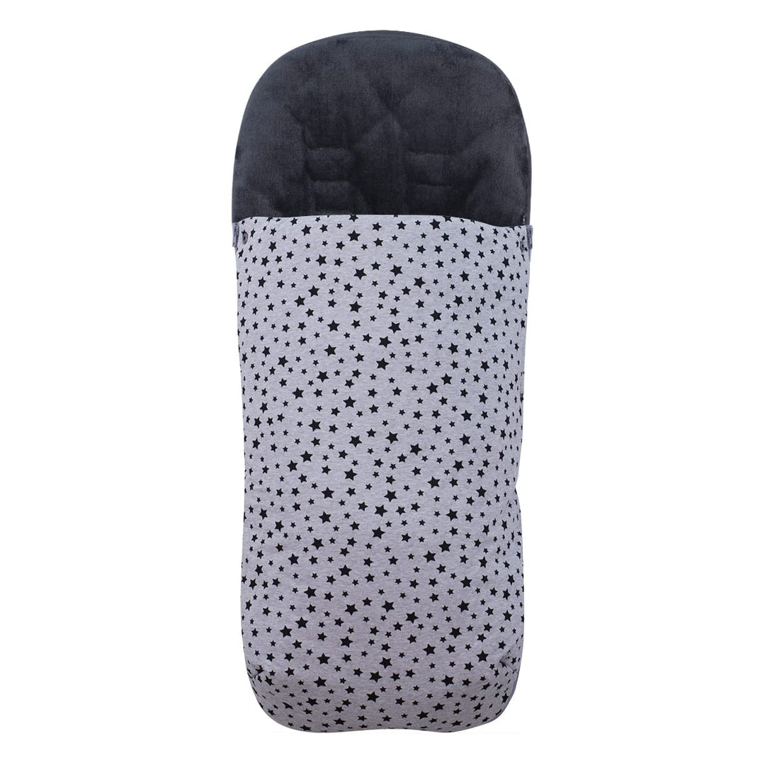JYOKO Kids Fusssack für Kinderwagen kompatibel mit Baby Jogger City Mini (Fleece, Black Star), FLEEC