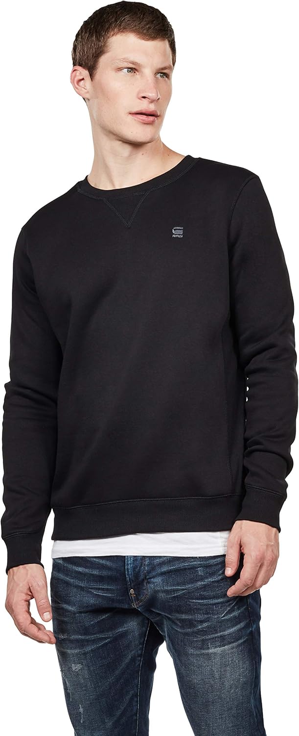 G-Star Herren Premium Basic Sweats M Schwarz (Dk Black D16917-c235-6484), M Schwarz (Dk Black D16917