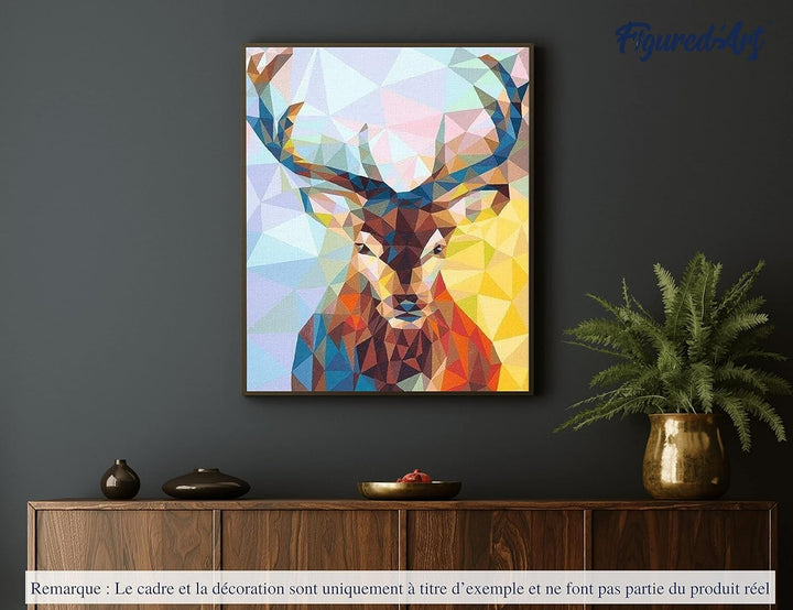 Figured'Art Malen Nach Zahlen Erwachsene Mit Rahmen Modernes Rentier - Paint by Numbers Basteln DIY