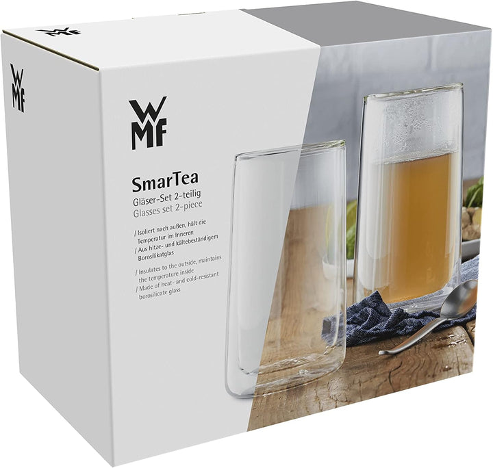 WMF SmarTea doppelwandige Latte Macchiato Gläser Set 2-teilig, doppelwandige Gläser 270ml, Schwebeef