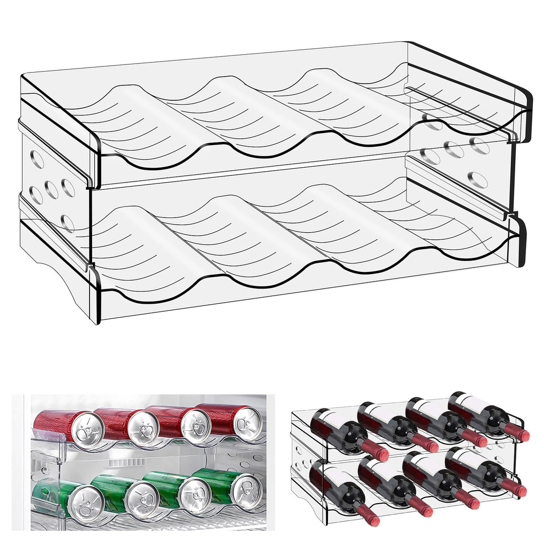Kühlschrank Organizer Flaschen: 8 Flaschen Stapelbarer Flaschenhalter, Weinflaschen Halter, Weinflas