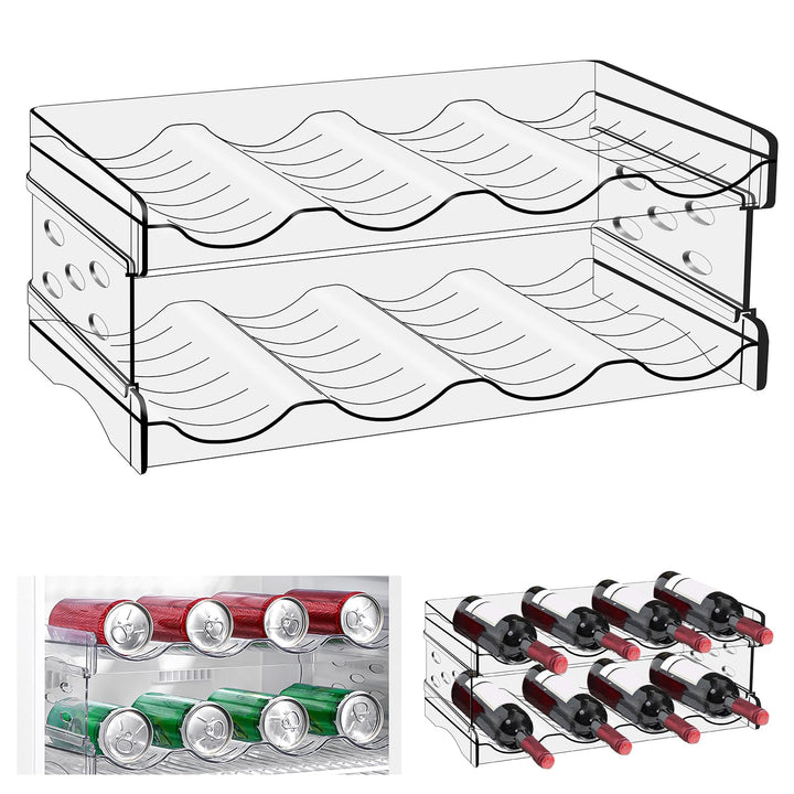 Kühlschrank Organizer Flaschen: 8 Flaschen Stapelbarer Flaschenhalter, Weinflaschen Halter, Weinflas