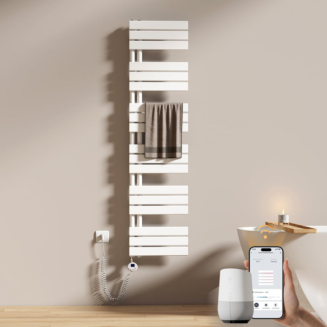 EMKE WiFi Badheizkörper Elektrisch 1599x400 mm - Flach Handtuchheizkörper Elektrisch, Elektrischer H