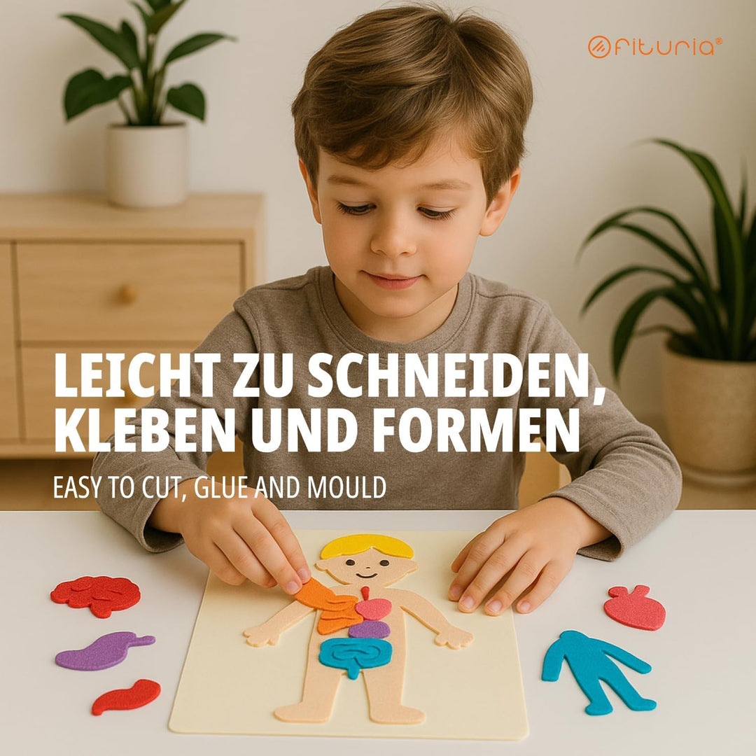 OFITURIA 100 Blatt Moosgummi Set, Bunte Farben, Format 20x30 cm – Ideal für Bastelprojekte, DIY, Sch