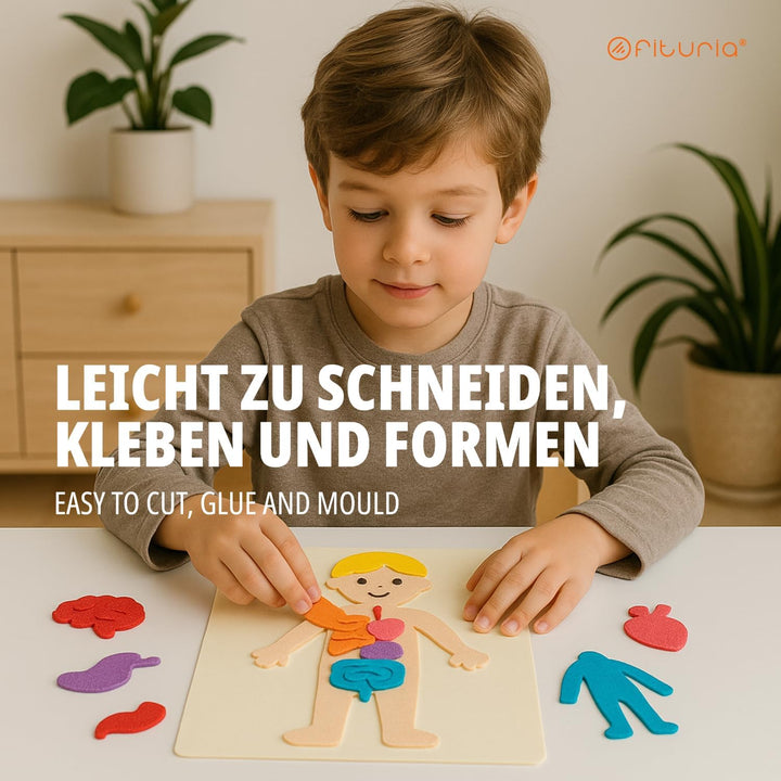 OFITURIA 100 Blatt Moosgummi Set, Bunte Farben, Format 20x30 cm – Ideal für Bastelprojekte, DIY, Sch
