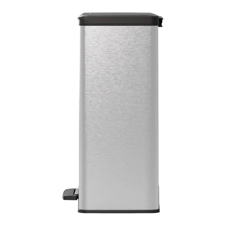 Curver Deco Bin Duo Tretmülleimer, Metallic Silber – Soft-Close-Deckel, 2 herausnehmbare 26L Eimer,