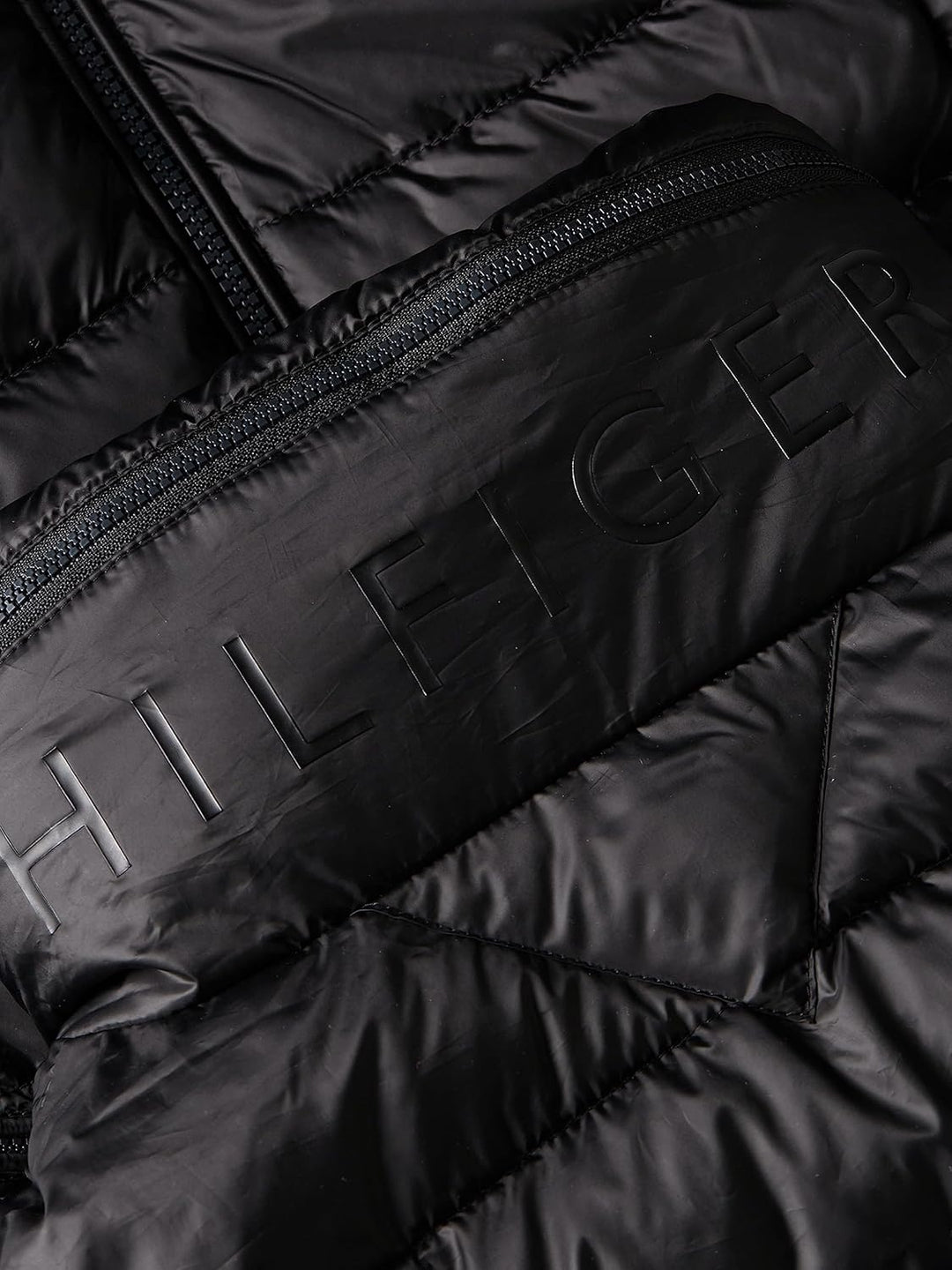 Tommy Hilfiger Damen Mw Global Stripe Gepolsterte Jacken 3XL Grosse Grössen Tall Schwarz (Black), 3X