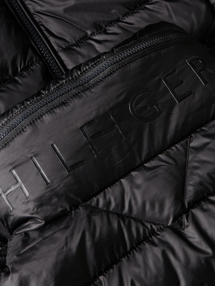 Tommy Hilfiger Damen Mw Global Stripe Gepolsterte Jacken 3XL Grosse Grössen Tall Schwarz (Black), 3X