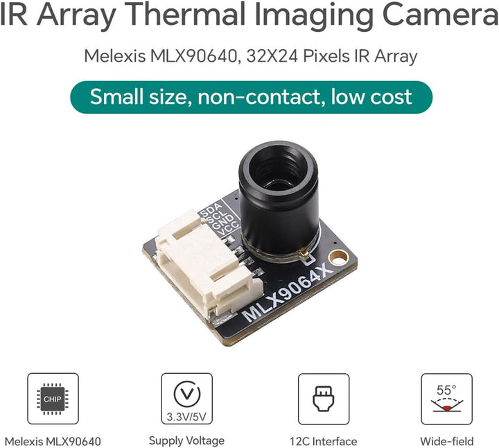MLX90640 IR Array Thermal Imaging Camera Module for Raspberry Pi, 32 x 24 Pixels, 55° Field of View