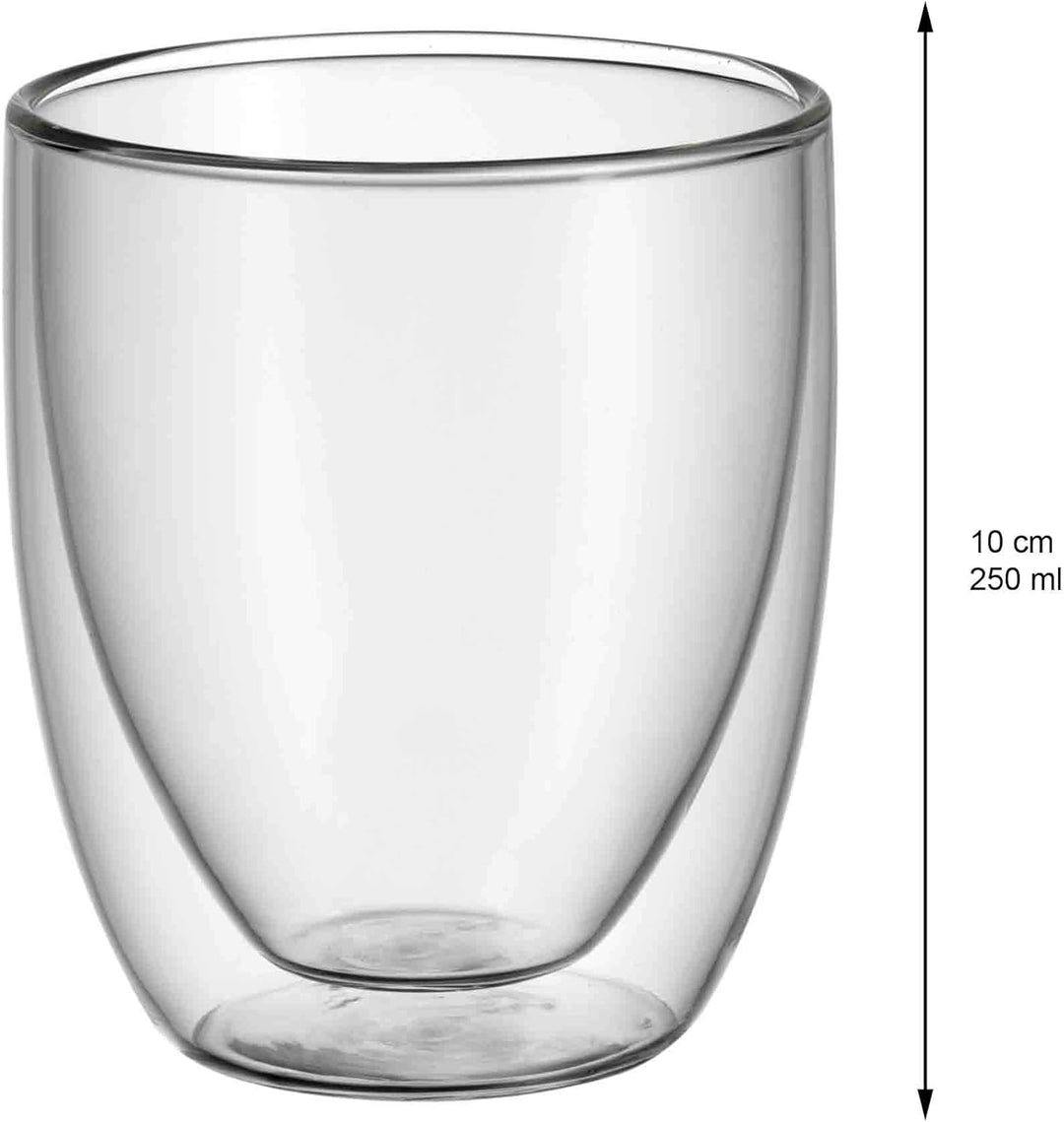 WMF Kult doppelwandige Cappuccino Gläser Set 6-teilig, doppelwandige Gläser 250ml, Schwebeeffekt, Th