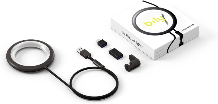 Bily LED-Leselampe, tragbar und nomadisch, schwarz – 3 Helligkeitsstufen, ohne Batterie oder Akkus,