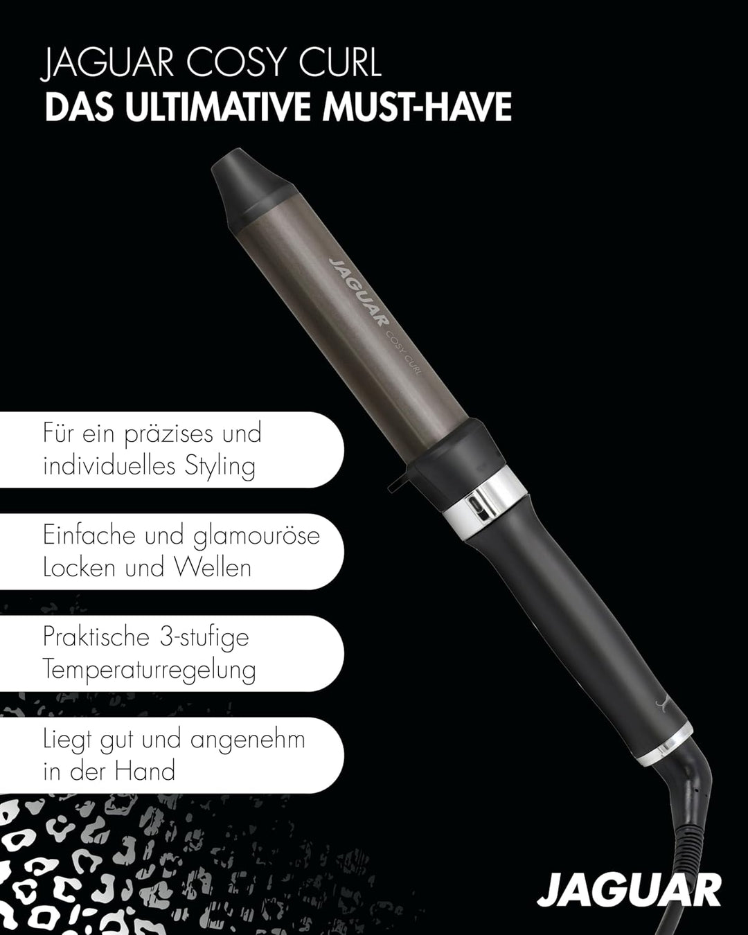 JAGUAR Lockenstab COSY CURL | Ovaler Heizstab mit individueller Temperatureinstellung und LED-Displa