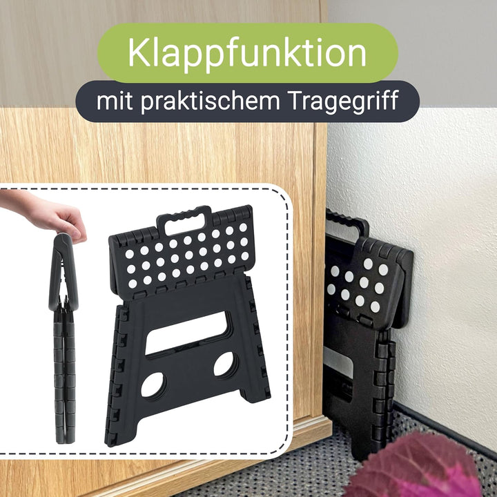 ZOLLNER Tritthocker faltbar - Klapphocker für Kinder und Erwachsene bis 120kg - Anti-Rutsch-Beschich