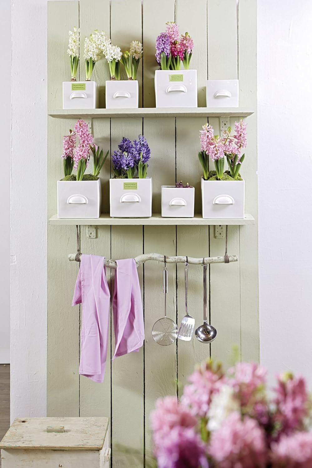 Blumentopf Würfel Sandra's Secret Garden weiss eckig 17 cm Ø 18,0 x 18,0 cm von Sandra Rich