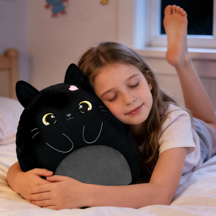 shownicer Plüschtier Katze Kuscheltier Stofftier Kawaii Katze Plüsch Kissen Spielzeug Geschenk für E