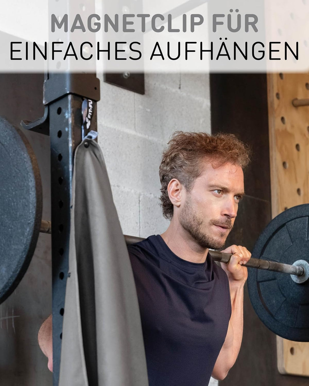 Fit-Flip Fitness Handtuch - mit Magnet und Reissverschluss Tasche - Gym Handtuch aus Mikrofaser für
