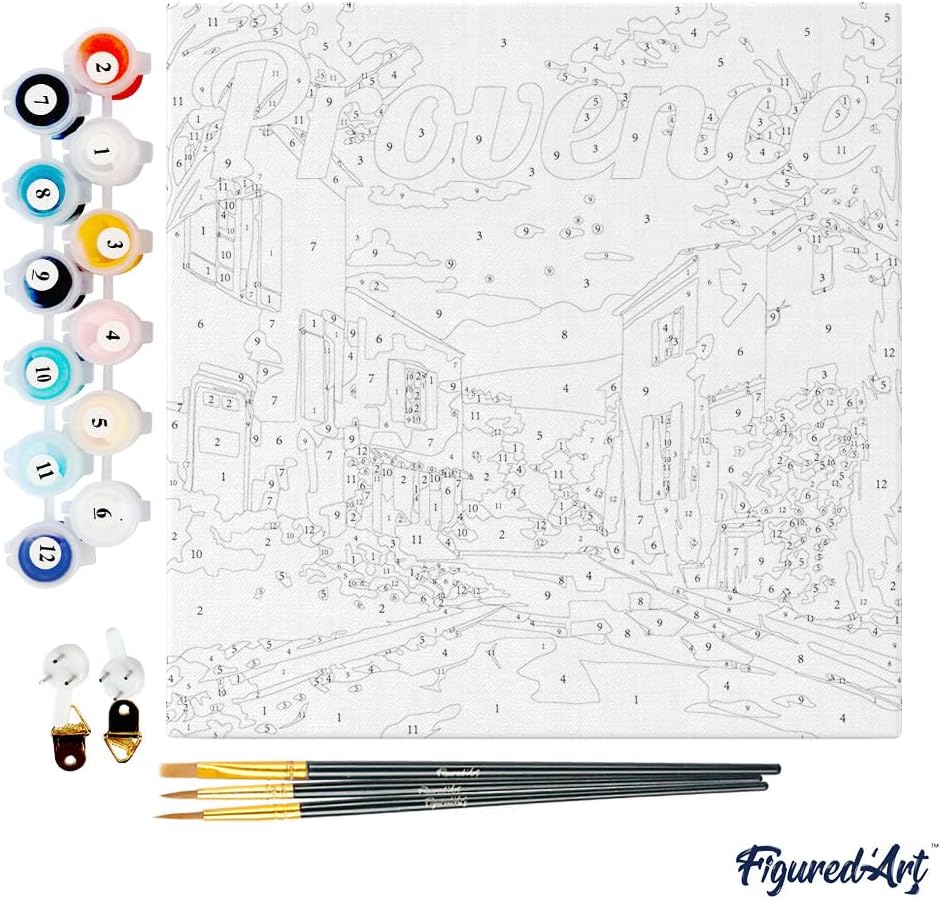Figured'Art Mini Malen Nach Zahlen Erwachsene Mit Rahmen 20x20cm Kleines Format - Reiseplakat Proven
