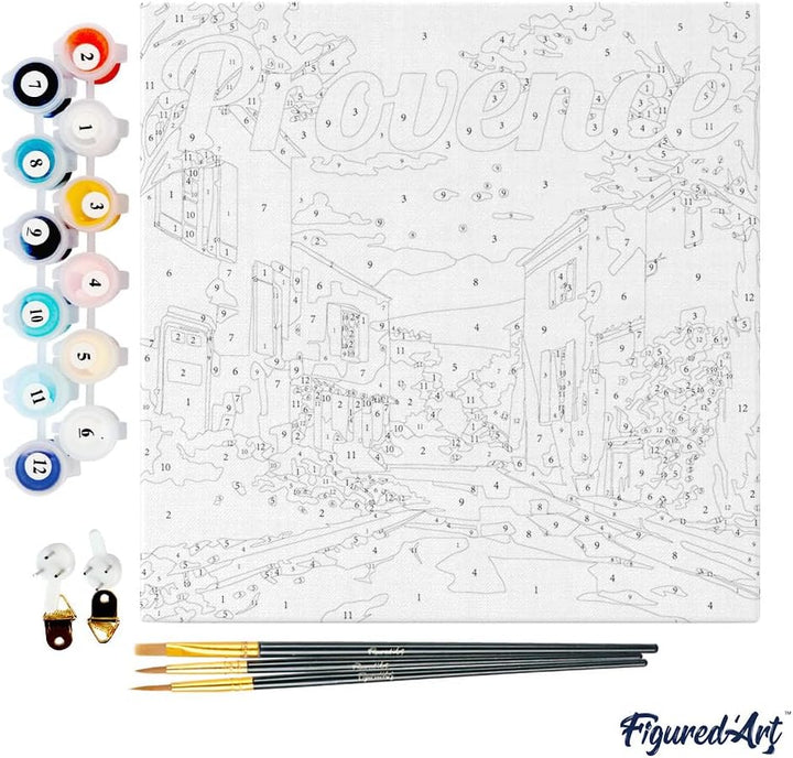 Figured'Art Mini Malen Nach Zahlen Erwachsene Mit Rahmen 20x20cm Kleines Format - Reiseplakat Proven