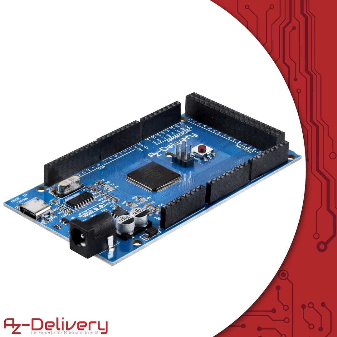 AZDelivery 1x AZ-MEGA2560-Board Mikrokontroller mit USB-C Anschluss Entwicklungsboard kompatibel mit