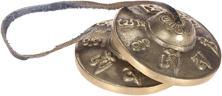 Zimbel Tibetische Meditations Tingsha Zimbeln mit Buddhistischen Glückssymbolen, Chinesische Deko, M