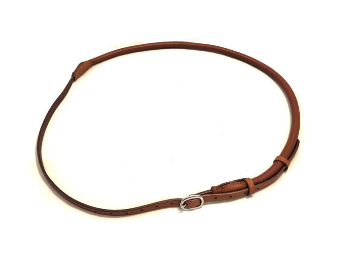 Leder Halsring Halsriemen Round für Pferde verstellbar Farbe Cognac, Cognac