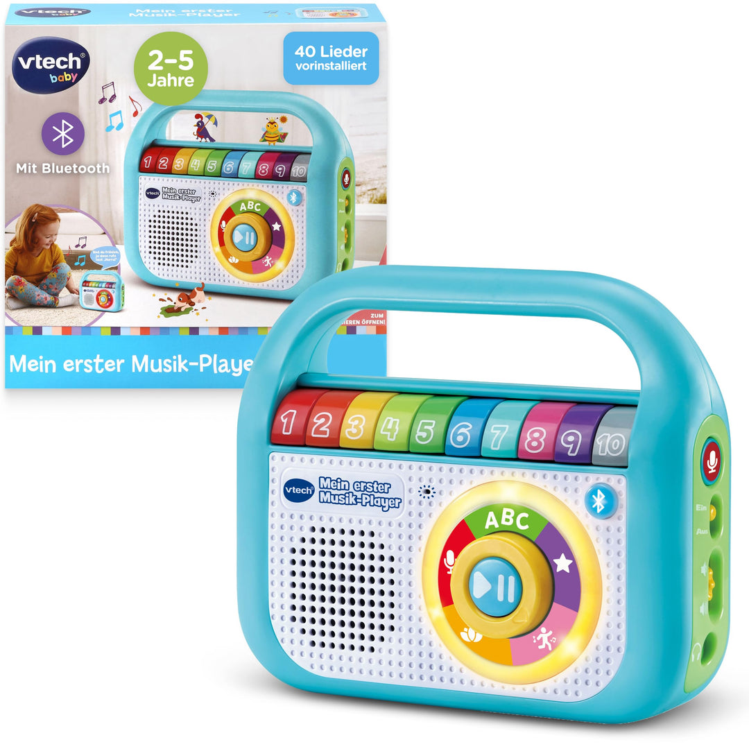 VTech Baby Mein erster Musik-Player – Mit 40 Liedern, Bluetooth- und Aufnahmefunktion – Für Kinder v