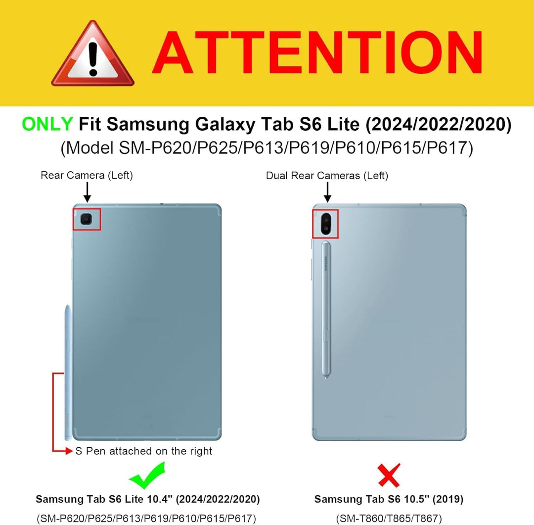 Fintie Hülle für Samsung Galaxy Tab S6 Lite 10.4 2024/2022/2020, Soft TPU Rückseite Gehäuse Schutzhü