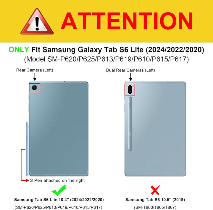 Fintie Hülle für Samsung Galaxy Tab S6 Lite 10.4 2024/2022/2020, Soft TPU Rückseite Gehäuse Schutzhü