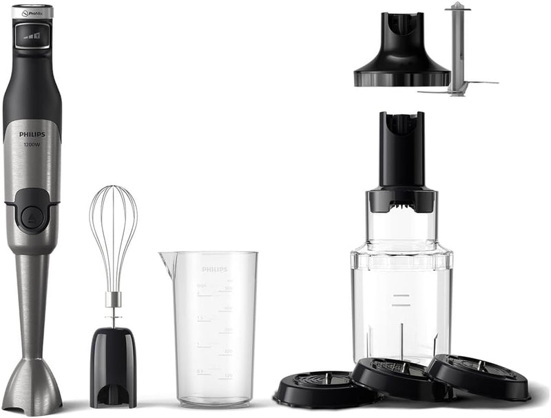 Philips 5000-Serie Stabmixer inkl. Schneebesen, Spiralizer, XL-Zerkleinerer - 1200 W Leistung. ProMi