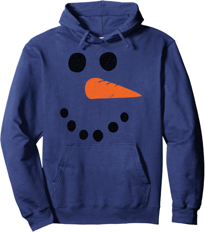 Schneemanngesicht mit Karotte als Nase freundliches Gesicht Pullover Hoodie