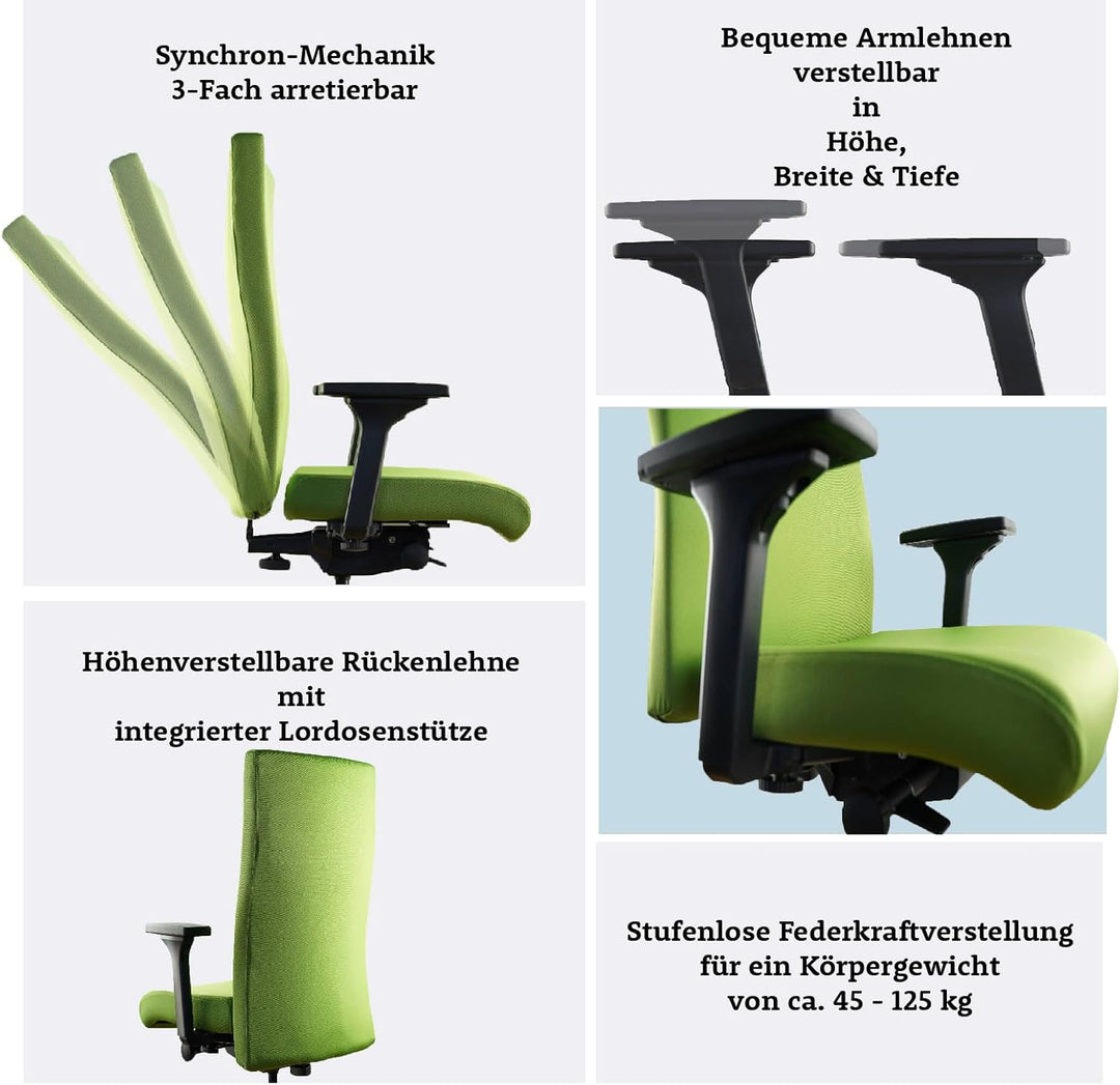 Trendoffice to-Strike Comfort pro sk 9248, Testsieger Stiftung Warentest, ergonomischer Bürostuhl mi