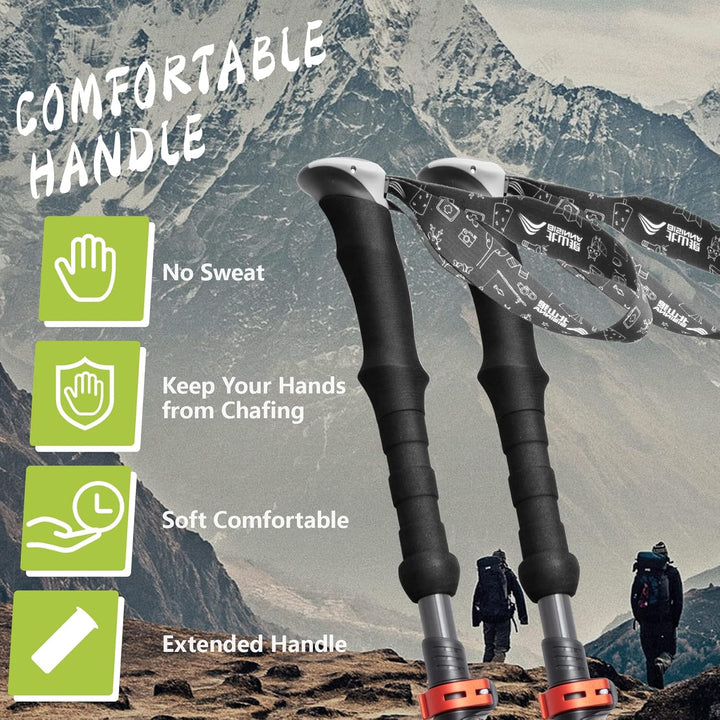 BISINNA Carbon Nordic Walking Stöcke Wanderstöcke ultraleichte 249g verstellbar 35-135cm Trekkingstö