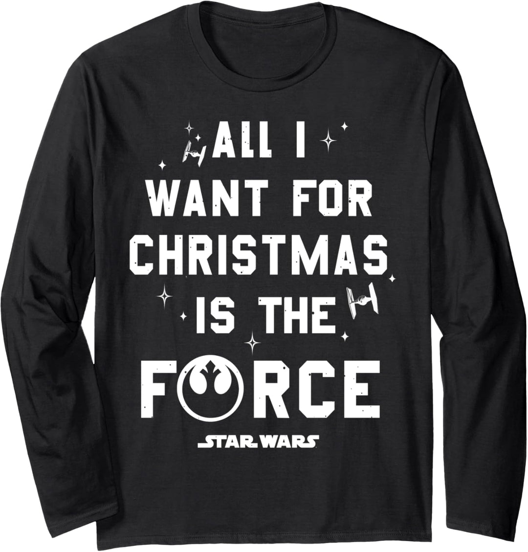 Star Wars Christmas All I Want For Christmas Is The Force Langarmshirt