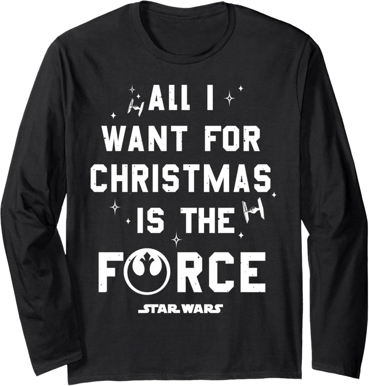 Star Wars Christmas All I Want For Christmas Is The Force Langarmshirt