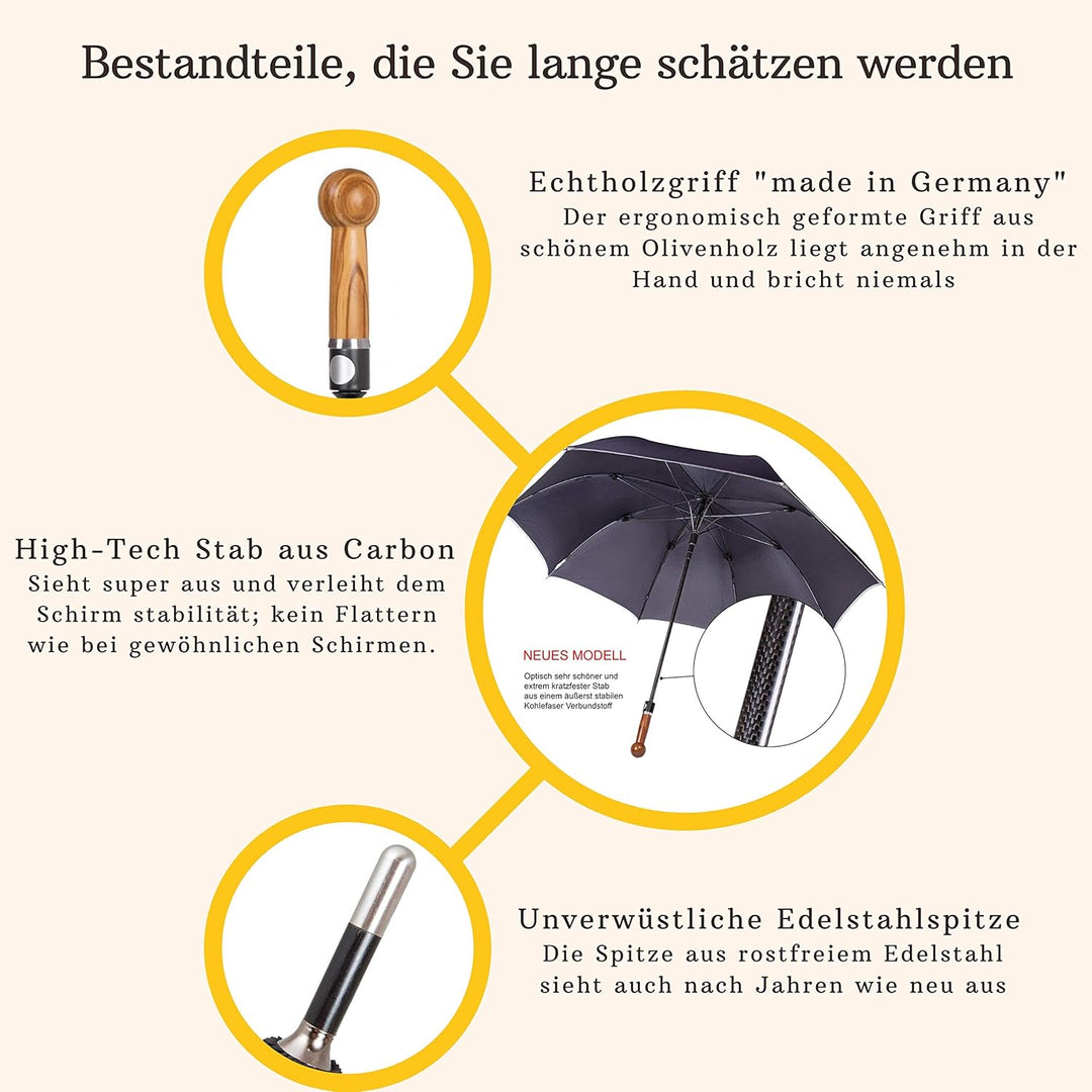Sicherheitsschirmit Videokurs | Verteidigungs Abwehr Schirm | Selbstverteidigung | 3 Grössen Echthol
