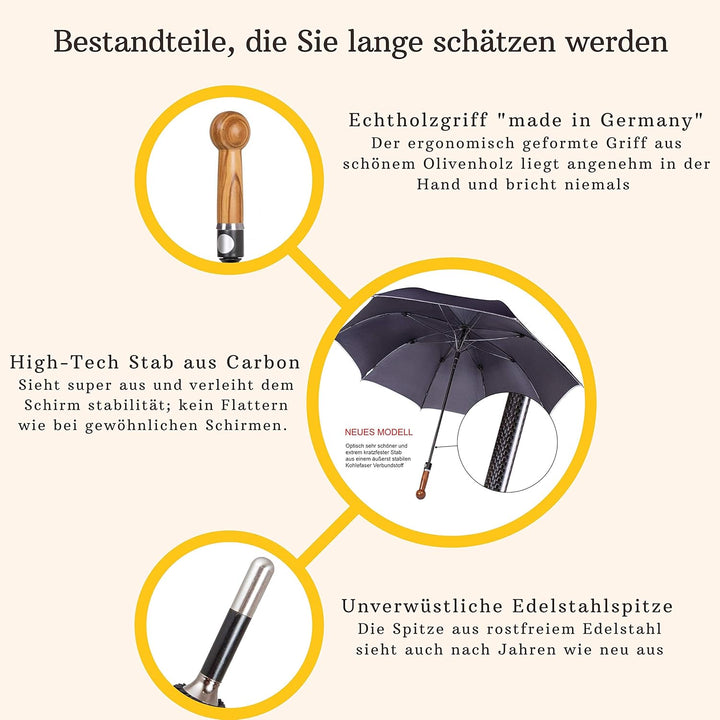 Sicherheitsschirmit Videokurs | Verteidigungs Abwehr Schirm | Selbstverteidigung | 3 Grössen Echthol