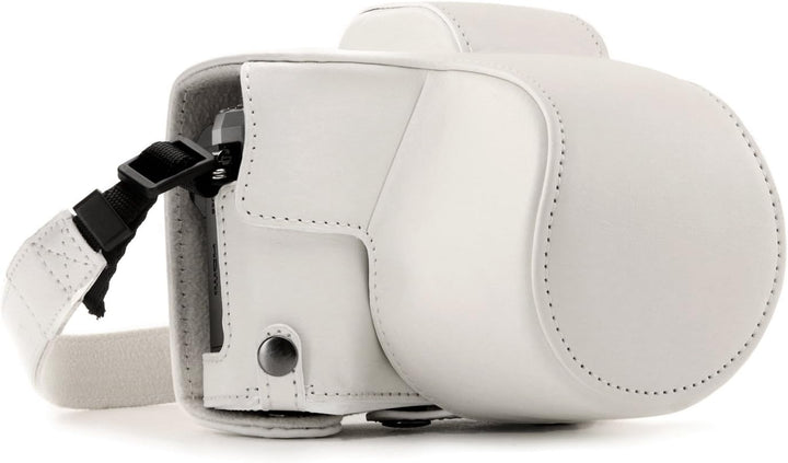 MegaGear Olympus OM-D E-M10 Mark III (14-42mm) Ever Ready Leder Kamera-Case mit Trageriemen und Batt