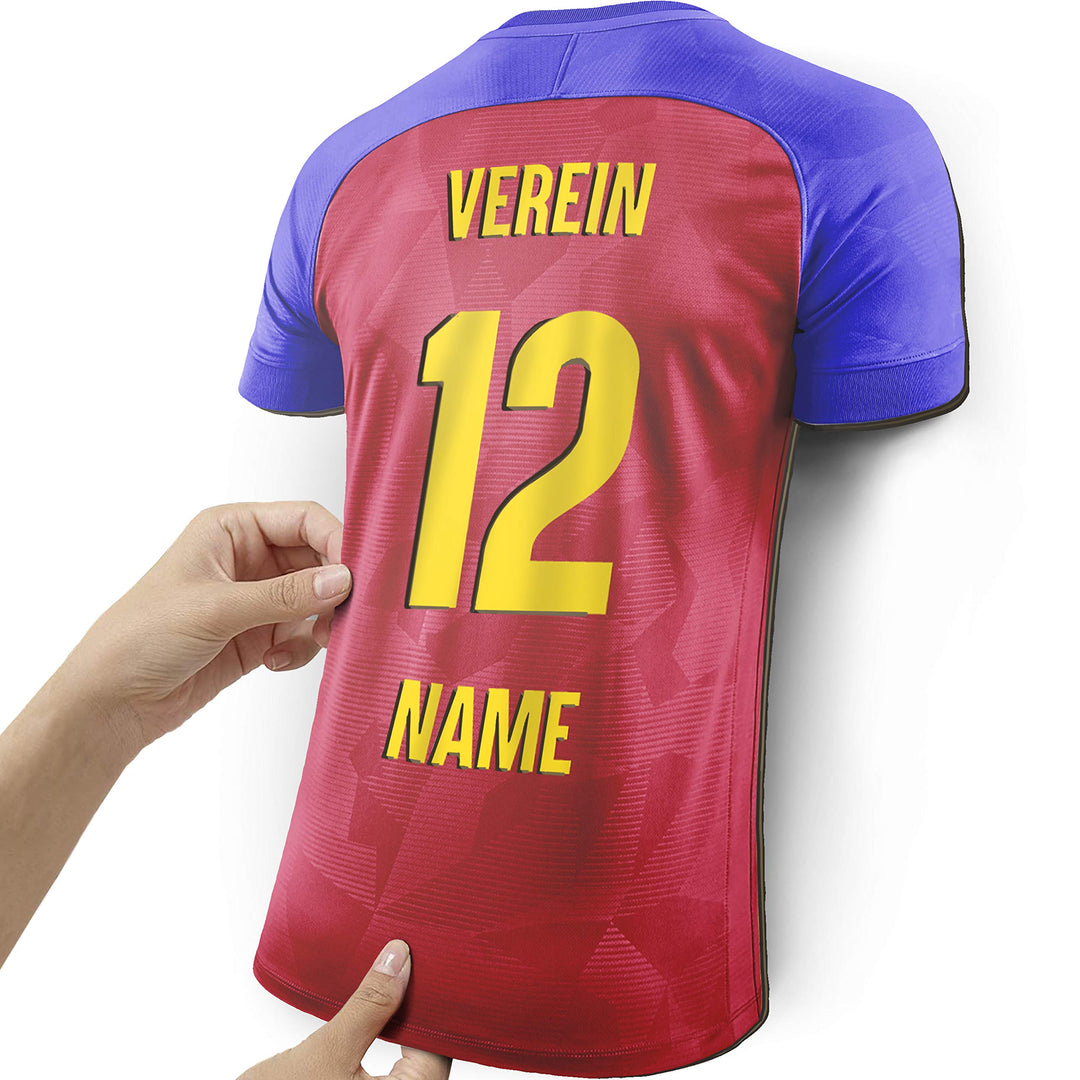 Elbeffekt Trikotlampe für Barcelona Fans aus Holz - personalisierbares Geschenk - schenke Dein indiv