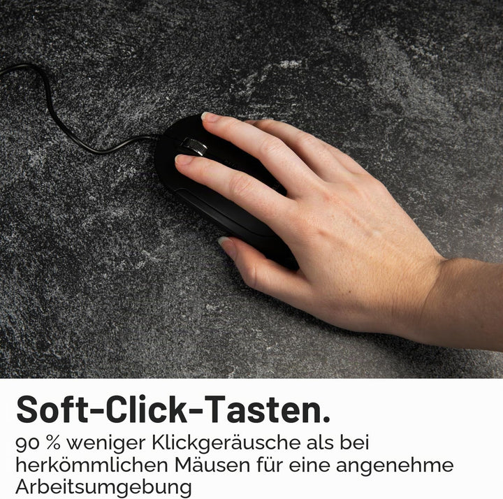 Macally Stille USB-Maus - Schlank & Kompakt für Apple Mac oder Windows PC Laptop/Desktop - Mit Optis