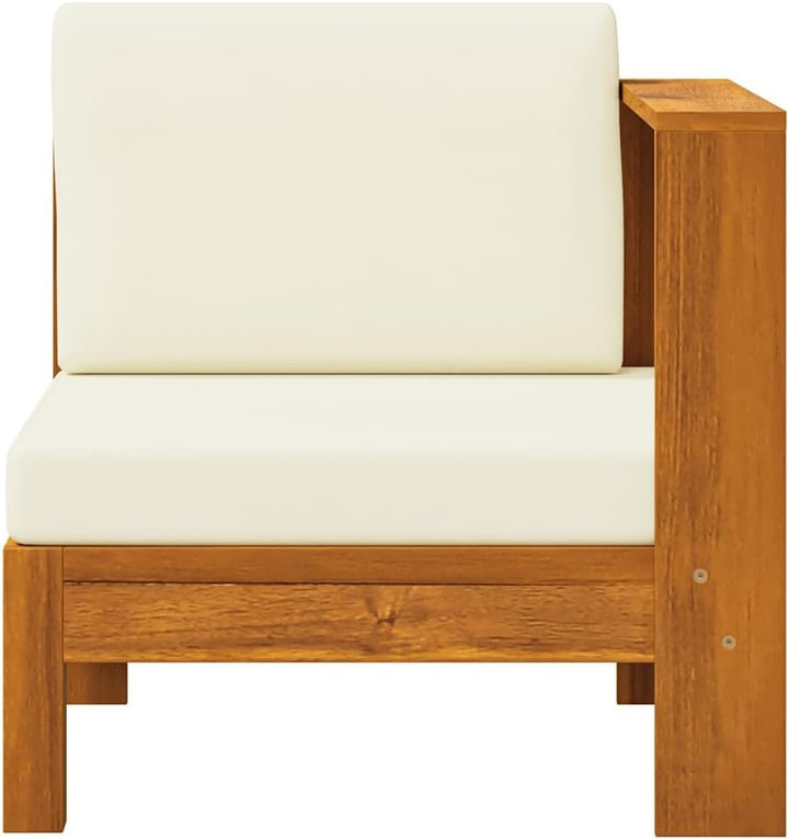 vidaXL Akazienholz Massiv Mittelsofa mit 1 Armlehne Sofa Lounge Gartensofa Einzelsofa Gartenmöbel Lo