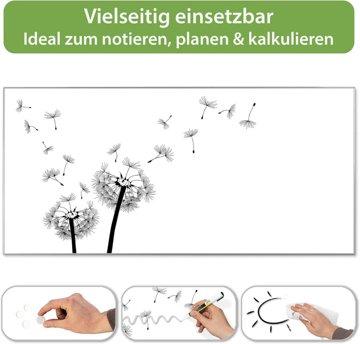 banjado Magnettafel Metall 78 x 37cm - beschreibbare Magnettafel - Metall Pinnwand als Memoboard - M