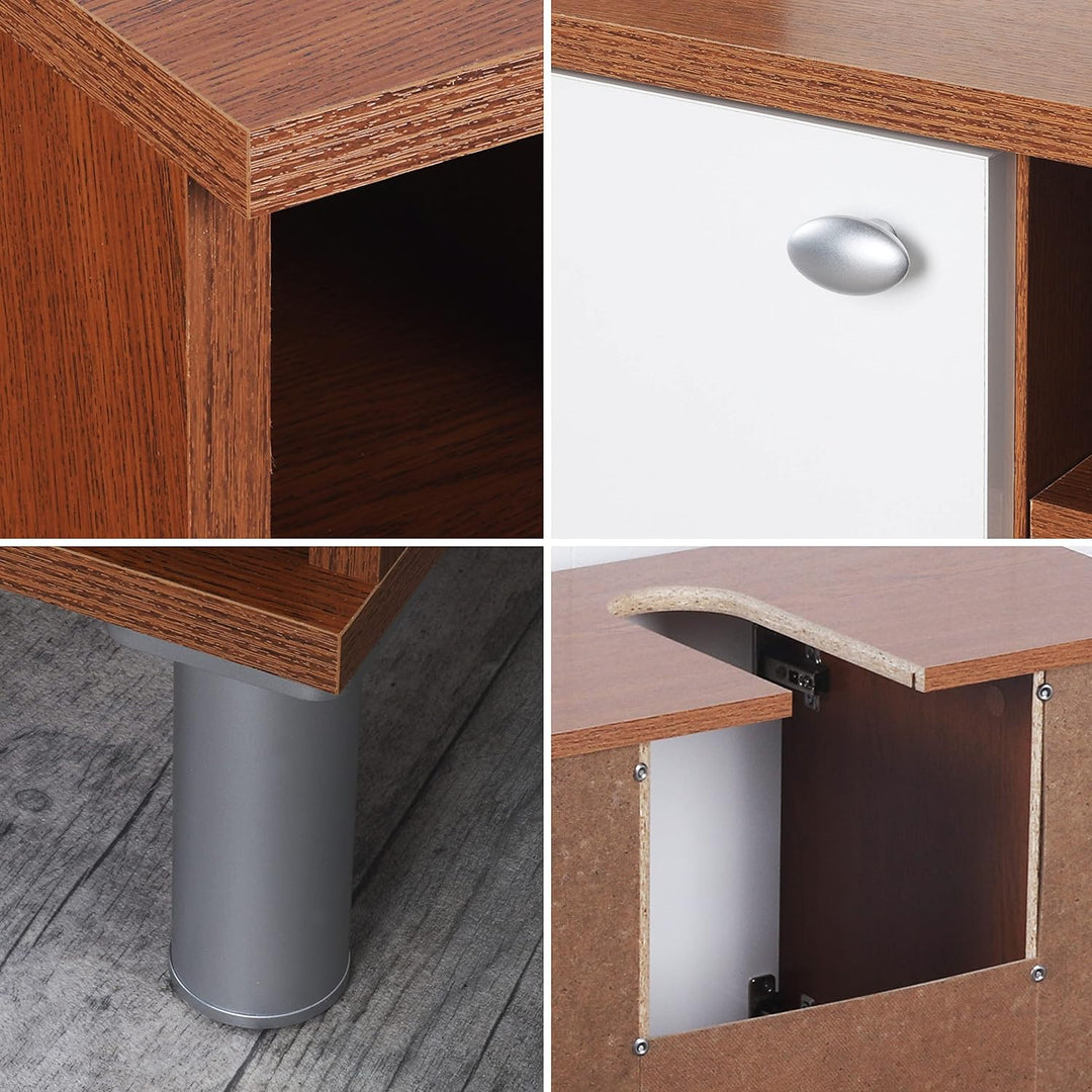 RICOO Badezimmerschrank 60x54x32cm in Eiche Rustikal Dunkelbraun WM100-ER-W, Waschbeckenunterschrank