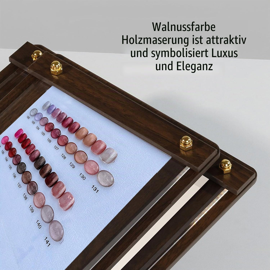 Acycoin2A Walnussholz-Nagelfarbe, Anzeigetafel, Fotorahmen, Nagellack, Klebervorlage, Farbkarte mit