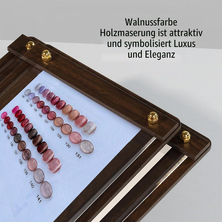 Acycoin2A Walnussholz-Nagelfarbe, Anzeigetafel, Fotorahmen, Nagellack, Klebervorlage, Farbkarte mit