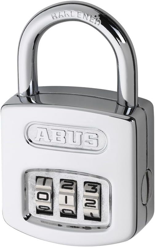 ABUS Zahlenschloss 160/40 - Vorhängeschloss in hochglanz-verchromter Optik - mit individuell einstel